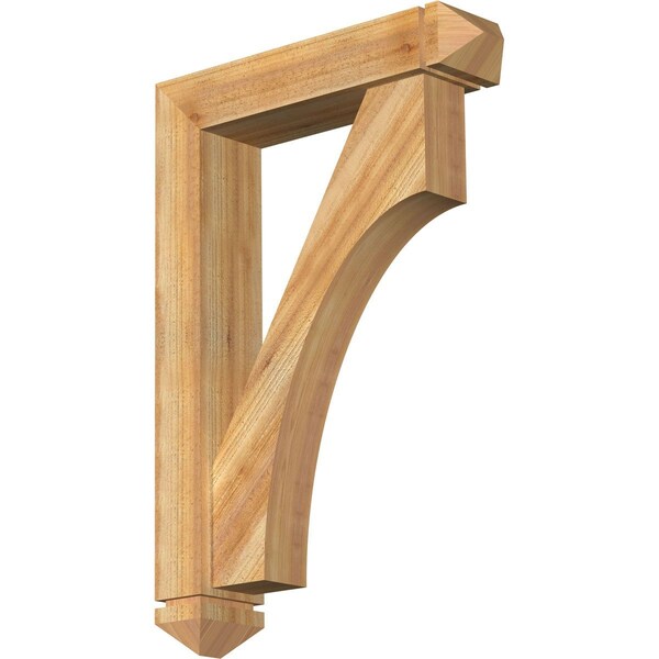 Ekena Millwork Westlake Arts and Crafts Rough Sawn Bracket w/ Offset Brace, Western Red Cedar, 6"W x 26"D x 38"H BKT0604X26X38WTL03RWR - main